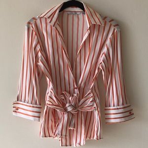 NWOT Stripped Wrap Shirt by Zara